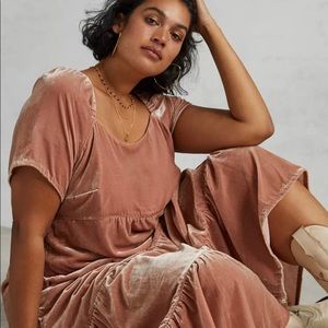 Anthropologie Velvet Empire Waist MIDI Dress 22W 2X